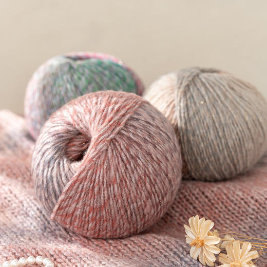 苏苏姐家印象梵高手工diy编织钩针棒针毛衣围巾段染亮片羊毛线团 商品图1