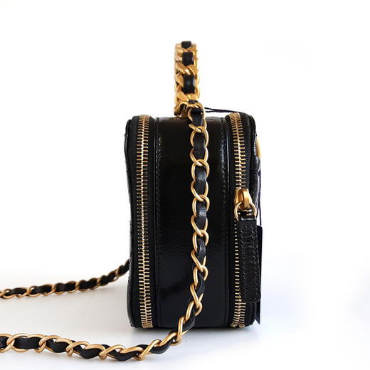 【95新】CHANEL香奈儿黑金油蜡皮手柄方盒子相机包单肩包女士 060126NJS29 商品图2