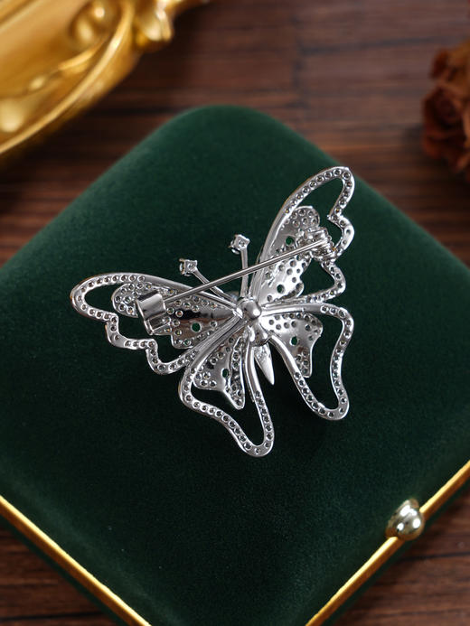 子佩集【蝴蝶春信】珍珠惜王妃胸针【XXXZ250】6mm珠L绿玉髓2601 商品图7