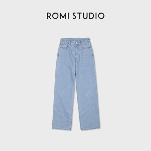 ROMI STUDIO“蓝标系列”复古水洗做旧皮牌浅蓝牛仔裤 RWDSXY1706 商品图0