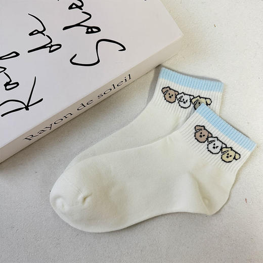 基础-简约蓝色小狗短筒袜女袜-纪念日百货门店同款168495107 商品图1