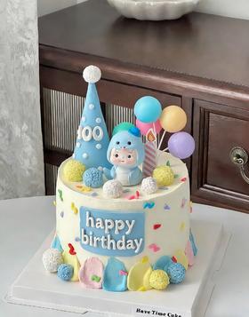 【臻品系列】---半翻糖【蛇宝宝翻糖帽子款】蛋糕