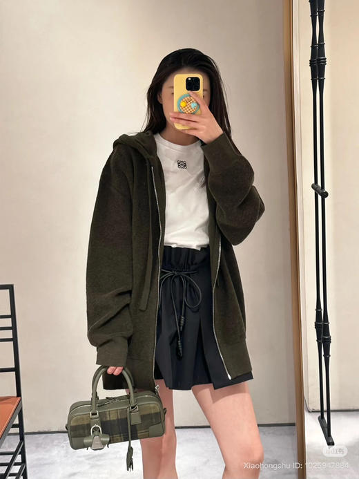 112-1 独家圆正 lew 一博同款 刺绣徽标 羊毛圈圈纱 男女同款拉链连帽衫 老朱穿S 商品图12