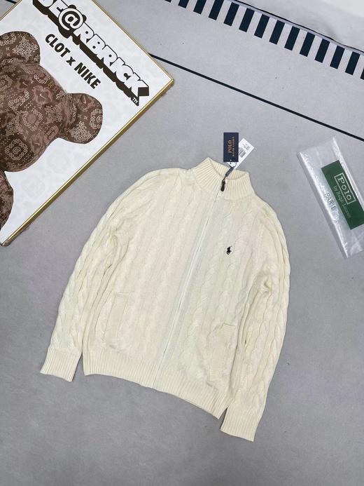 F011253小标刺绣logo全拉链针织绞花开衫毛衣 商品图9