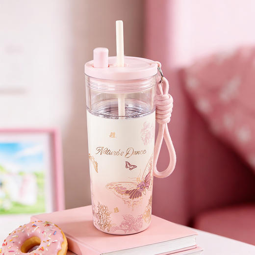 大英博物馆 博物志系列 蝴蝶翩翩 茶水分离保温杯（朦胧粉） 商品图3