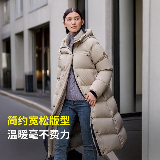 君羽800蓬鹅绒服女长款过膝冬新款加厚防风超长羽绒服外套I52296羽绒大衣 商品图5