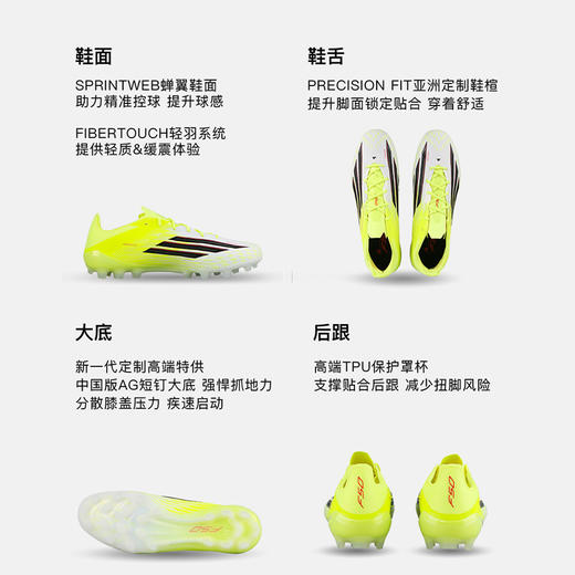 小李子ADIDAS阿迪达斯 F50 高端AG短钉成人训练足球鞋男JQ1468 商品图1