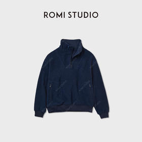 ROMI STUDIO“简约复古”棉质亲肤半拉链立领套头卫衣 RWCWS67149