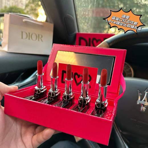F011225情人节礼物蓝金口红五支装Love限定化妆镜礼盒 商品图4