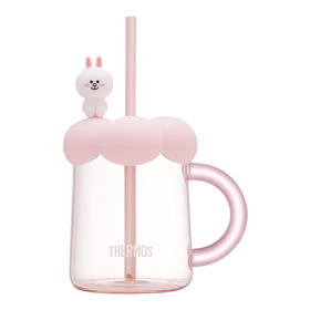 6926497308334 膳魔师THERMOS 玻璃杯LINE FRIENDS联名泡泡花朵吸管杯