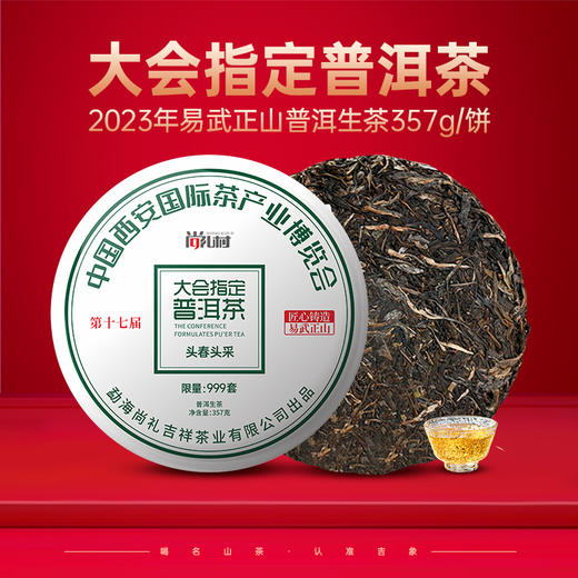 2023年西安国际茶博会大会指定普洱生茶易武正山357g 商品图0