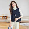 百媚生 单排扣小香风珠片圆领针织马甲女  21-9722 商品缩略图1