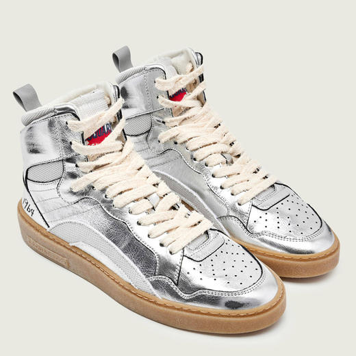 DSQUARED2 男士字母徽标印花高帮鞋 银色 SNM0453 34708522 2137 商品图1