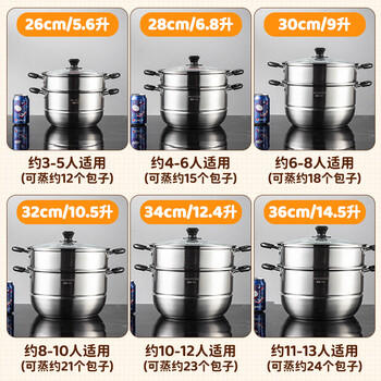 美厨（maxcook）304不锈钢蒸锅36CM 二层复底 燃气炉电磁炉通用 MCZ0654 商品图6