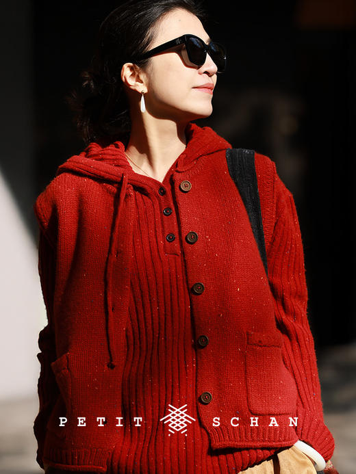 PETIT SCHAN小闪 CLO#944 Jelly beans 糖豆 纯羊毛彩点抽绳连帽套头衫 商品图0