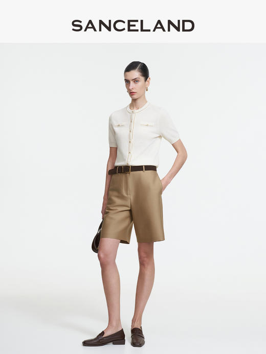 三石一澜SANCELAND女装羊毛羊绒圆领套头衫SK11401053 商品图3