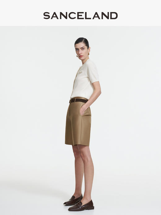 三石一澜SANCELAND女装羊毛羊绒圆领套头衫SK11401053 商品图2