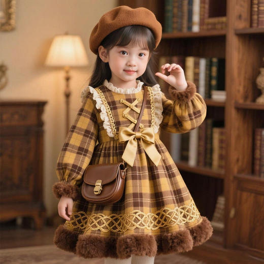 【优质亲肤面料❗️精致时尚可爱】女童2025秋冬新款洛丽塔连衣裙宝宝洋气时髦生日礼服小女孩公主裙。jc 商品图4