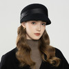 雀说 复古优雅羊毛马术帽秋冬季英伦风缎带镶装饰鸭舌帽9829 商品缩略图0