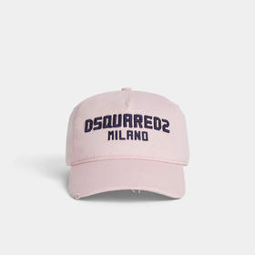 DSQUARED2 女士字母徽标刺绣棉质棒球帽 粉色 BCW0932 05C00001 M4176