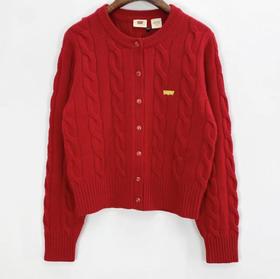 【春上新】【新品】6楼李维斯新年款大红开衫006Q60000 吊牌价799