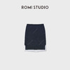 ROMI STUDIO“文艺分子”桑蚕丝混纺白边针织直筒半裙RWCSXT6795 商品缩略图0