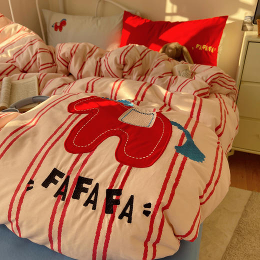 【品牌直发】加倍生活 新年款水洗棉贴布绣旺福四件套/三件套 4色可选 马年限定系列 春节焕新季 商品图4