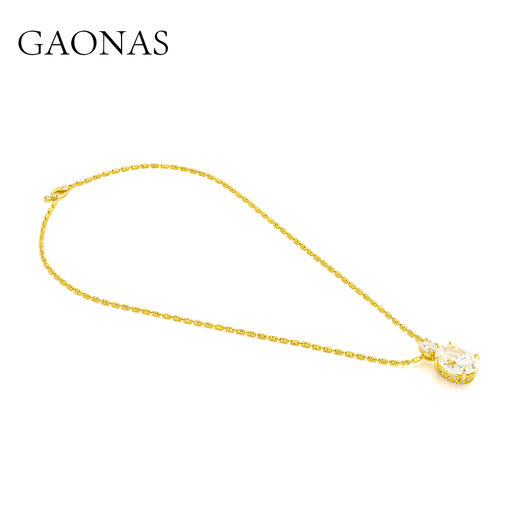 GAONAS 时尚臻奢贵气金色蛋形项链11857XGO 商品图1