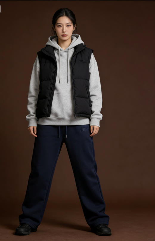 男女同款FL加绒直筒松紧腰卫裤 商品图11