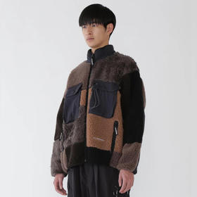 and wander Mix boa jacket 男女中性拼接抓绒夹克 立领外套