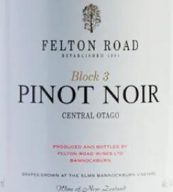 Felton Road Block 3 Central Otago Pinot Noir飞腾伯乐三黑皮诺红葡萄酒2022 商品图0