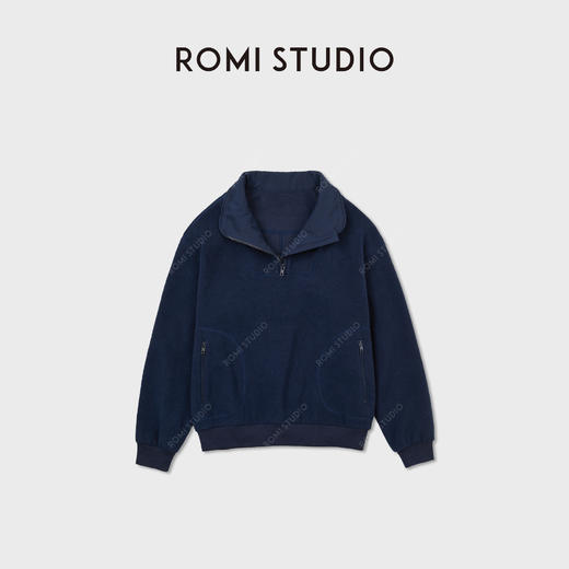 ROMI STUDIO“简约复古”棉质亲肤半拉链立领套头卫衣 RWCWS67149 商品图1