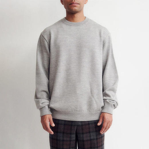 DIGAWEL 百分百美利奴羊毛防缩处理复古风圆领衫卫衣 商品图0