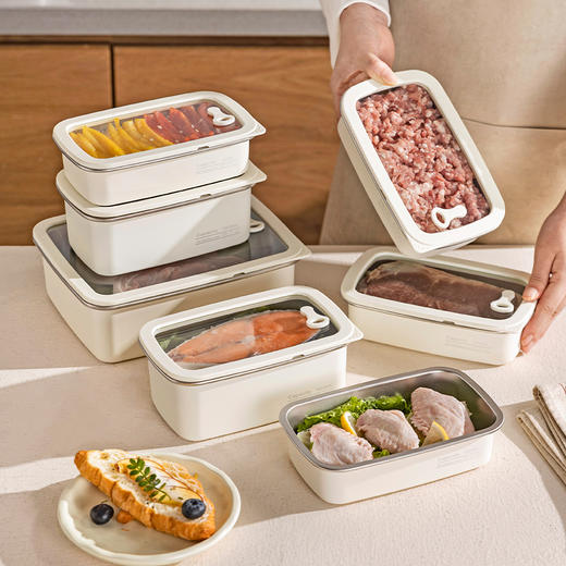 摩登主妇304不锈钢食品级保鲜盒饭盒密封盒水果便当盒冷冻分装盒 商品图4