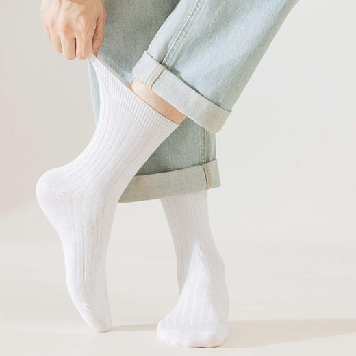 基础-简约百搭双针坑条设计男袜中袜-纪念日百货门店同款169151576 商品图1