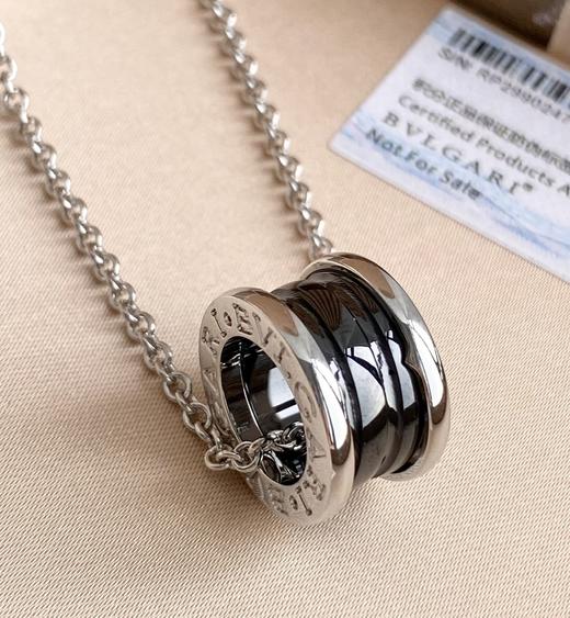 独家对版CNC数控精雕 精工高定 宝格丽BVLGARI 慈善款小红人项链 黑陶瓷搭配银色的设计  男女同款 百搭且优雅知性气质，经典款绝对不会出错！ 商品图3