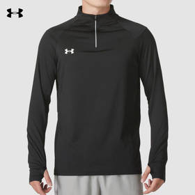 安德玛安德玛长袖T恤男士弹力打底衫半拉链立领速干健身服跑步运动上衣 黑色/指洞款/24600603