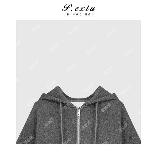 04-6潘依绣丁丁宠粉韩系简约连帽抽绳长袖短外套Q14278 商品图2