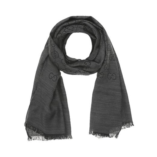 GUCCI 女士羊毛真丝围巾 165904炭灰色 商品图0