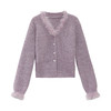 鹿向南「心动邂逅」秋冬气质法式紫色毛衣女温柔高级慵懒针织上衣 商品缩略图3