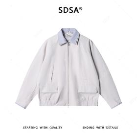 2613908SDSA男士秋冬新款痞帅男装潮牌褶皱拼接拉链翻领夹克外套百搭时尚