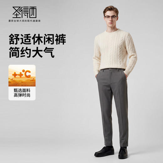 【门店同款】圣得西2025年冬季男士休闲裤日常百搭款时尚有型长裤 商品图3