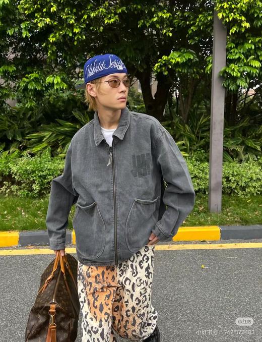 F011274五条杠大Logo宽松水洗做旧工装牛仔外套 商品图3