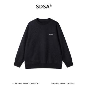 9557SDSA男士秋冬新款痞帅男装美式简约菱形刺绣字母圆领卫衣宽松百搭