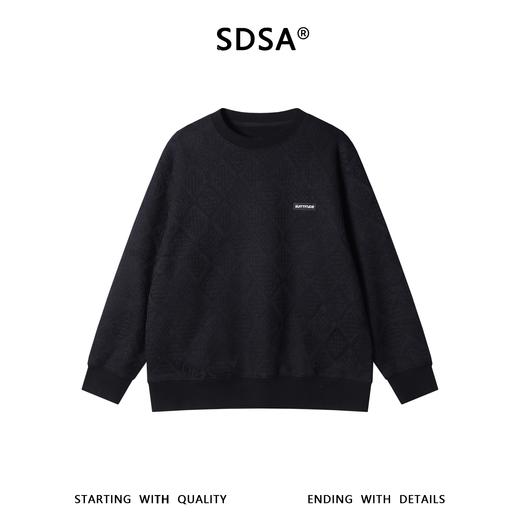 9557SDSA男士秋冬新款痞帅男装美式简约菱形刺绣字母圆领卫衣宽松百搭 商品图0