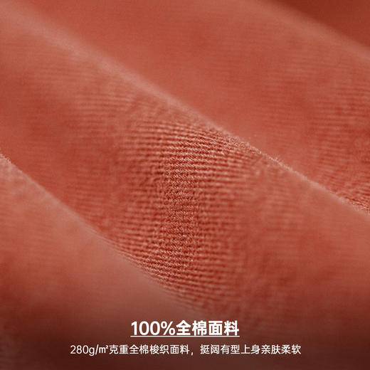 马登工装美式复古多口袋明线工装裤砖红色直筒阔腿束脚休闲裤男春 商品图2