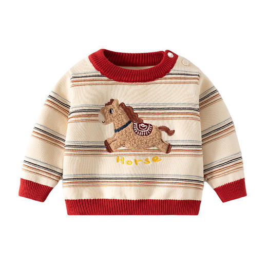 快乐小马新年款儿童毛衣加厚款秋冬婴儿年服柔软纯棉A类宝宝毛衣 商品图4