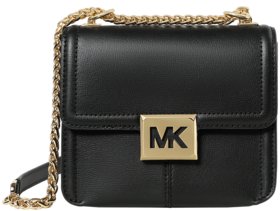 194900666036 迈克高仕MICHAEL KORS MK Sonia 链条皮革纯色翻盖挎包单肩包【19*8*15.5cm】