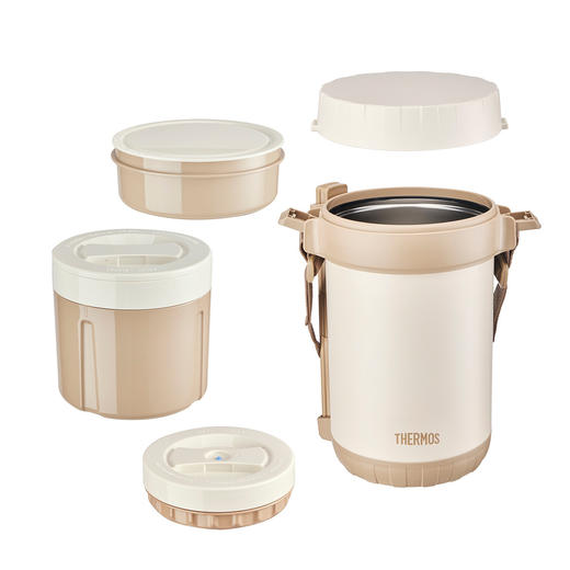 6926497340761 膳魔师THERMOS 不锈钢保温饭盒便携大容量多层上班族带饭保温桶TCBG-2000F【燕麦色(BR)】 商品图3