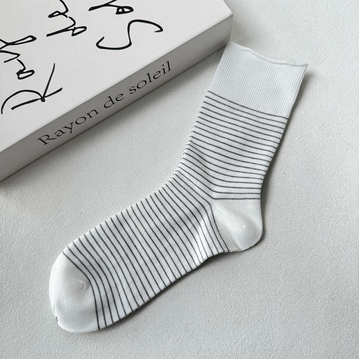 基础-简约韩版条纹女款中筒-纪念日百货门店同款168494921 商品图3